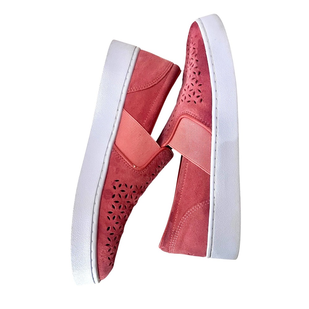 Vionic Beach Kani Coral Pink Suede Laser Cut Slip On Comfort Sneakers Womens 8 - Picture 6 of 8
